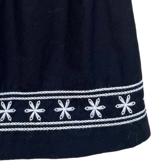 Talbot's Black Dress with White Embroidered Hem Back Zip Fully Lined Girl's 7 - Picture 2 of 4